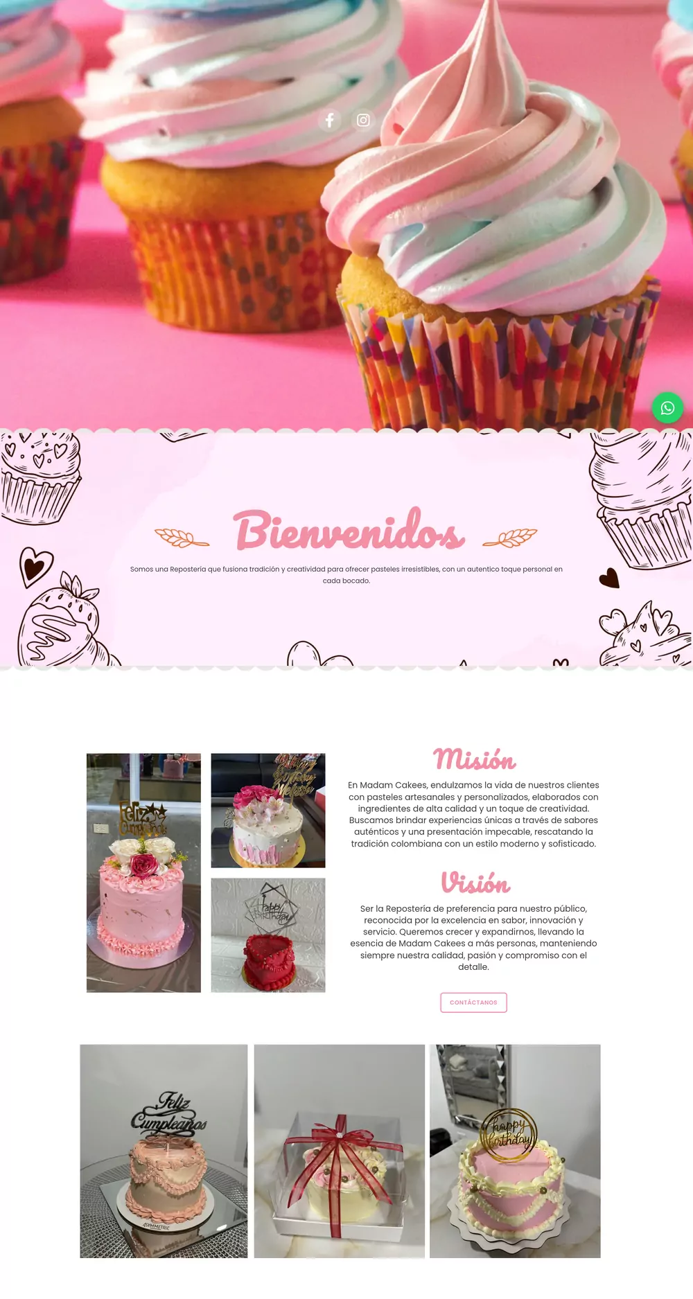 Sitio web de Madam Cakes